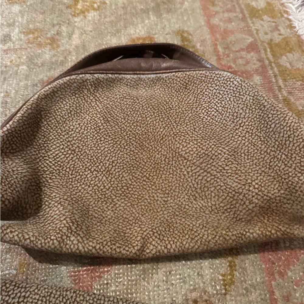 Borbonese Pouch Set Flying Pattern Beige Suede X … - image 3